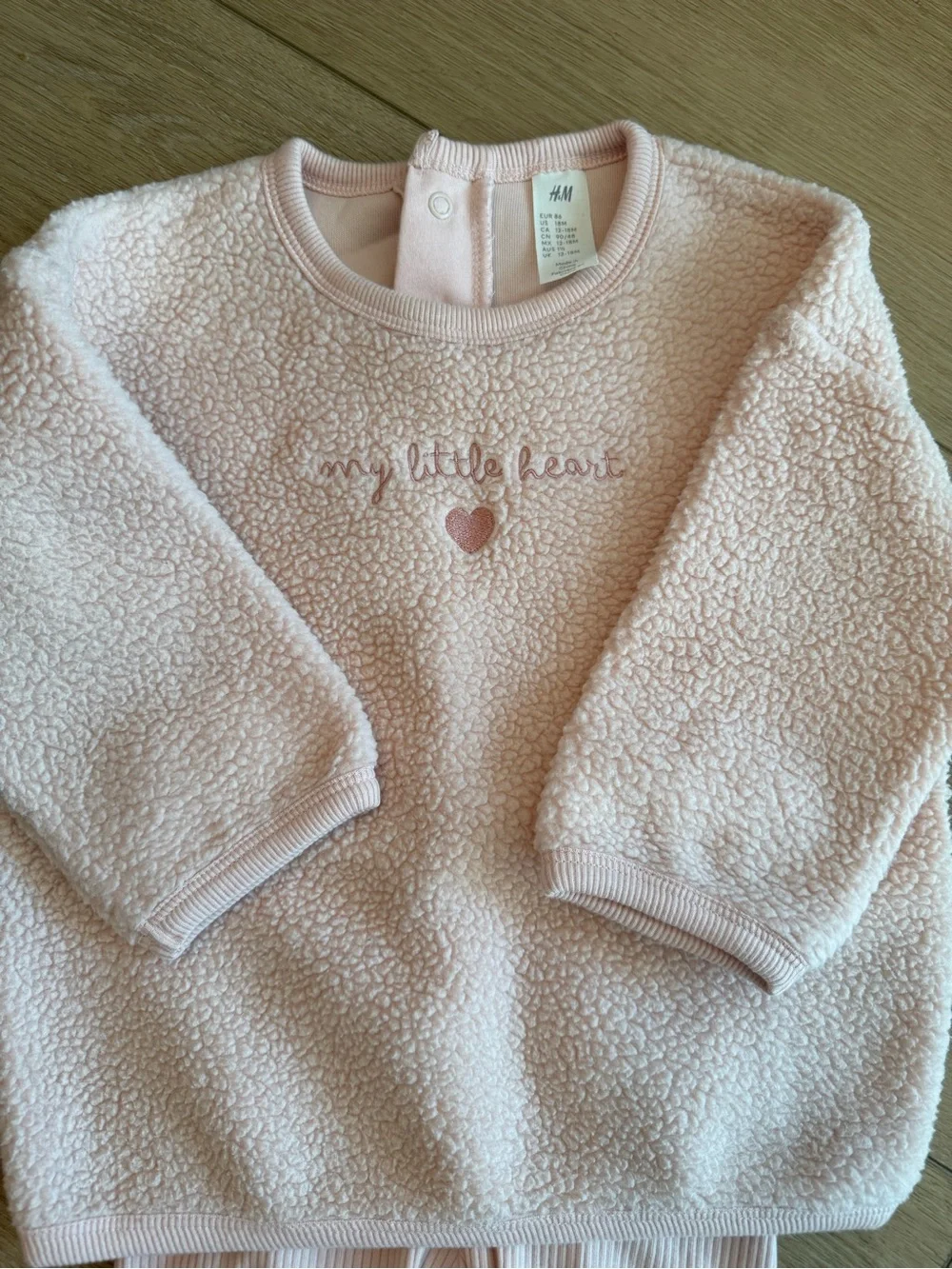H&M Baby Pink Fleece Top & Leggings Set